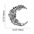 FuAttract Serenity Love & Mystical Beauty Crescent Moon Rose Floral Metal Wall Home Art Decor - Black - 17.72x15.35x0.04in/45x39x0.1cm - image 6