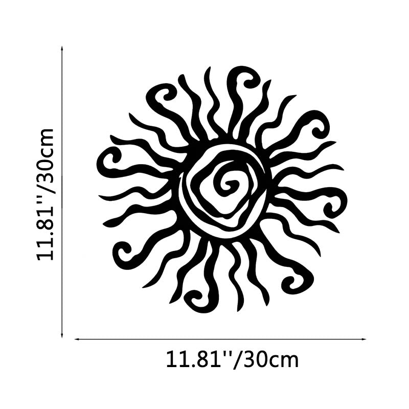 FuAttract Energy Vitality & Positivity Sun Spiral Metal Wall Decor Home Art Decor - Black - 11.81"x11.81"x0.04"in/30x30x0.1cm - image 3
