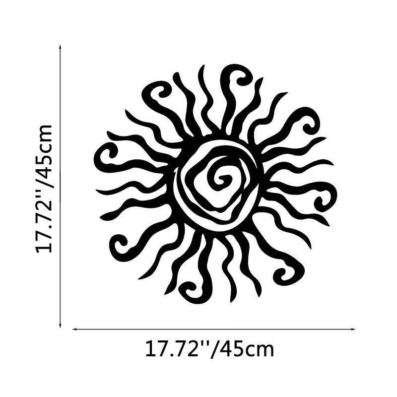 FuAttract Energy Vitality & Positivity Sun Spiral Metal Wall Decor Home Art Decor - Black - 17.72"x17.72"x0.04"in/45x45x0.1cm - image 6
