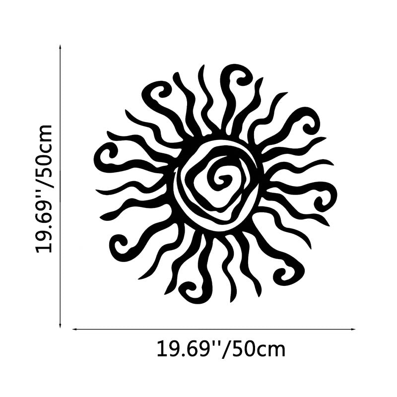 FuAttract Energy Vitality & Positivity Sun Spiral Metal Wall Decor Home Art Decor - Black - 19.69"x19.69"x0.04"in/50x50x0.1cm - image 7