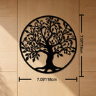 FuAttract Growth Strength & Connection Tree of Life Metal Wall Decor Home Art Decor - Black - 7.09x7.09x0.04in/18x18x0.1cm - image 3