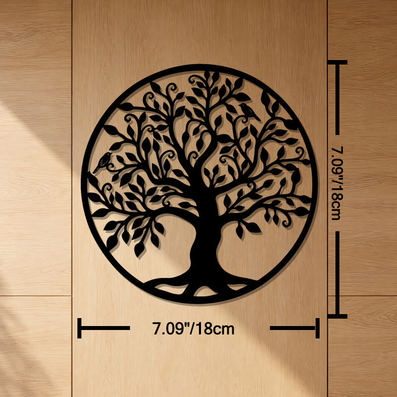 FuAttract Growth Strength & Connection Tree of Life Metal Wall Decor Home Art Decor - Black - 7.09x7.09x0.04in/18x18x0.1cm - image 3