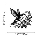 FuAttract Joy Grace & Vitality Hummingbird Floral Metal Wall Decor Home Art Decor - Black - 13.77x11.41x0.04in/35x29x0.1cm - image 4