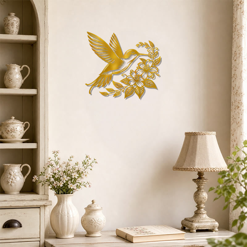 FuAttract Joy Grace & Vitality Hummingbird Floral Metal Wall Decor Home Art Decor - image 11