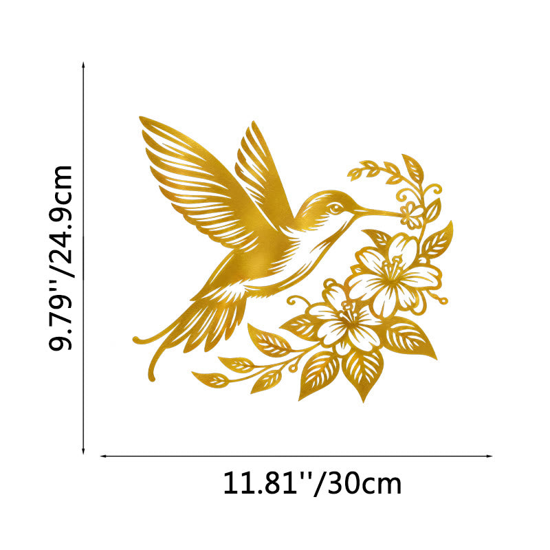 FuAttract Joy Grace & Vitality Hummingbird Floral Metal Wall Decor Home Art Decor - Gold - 11.81x9.79x0.04in/30x24.9x0.1cm - image 13