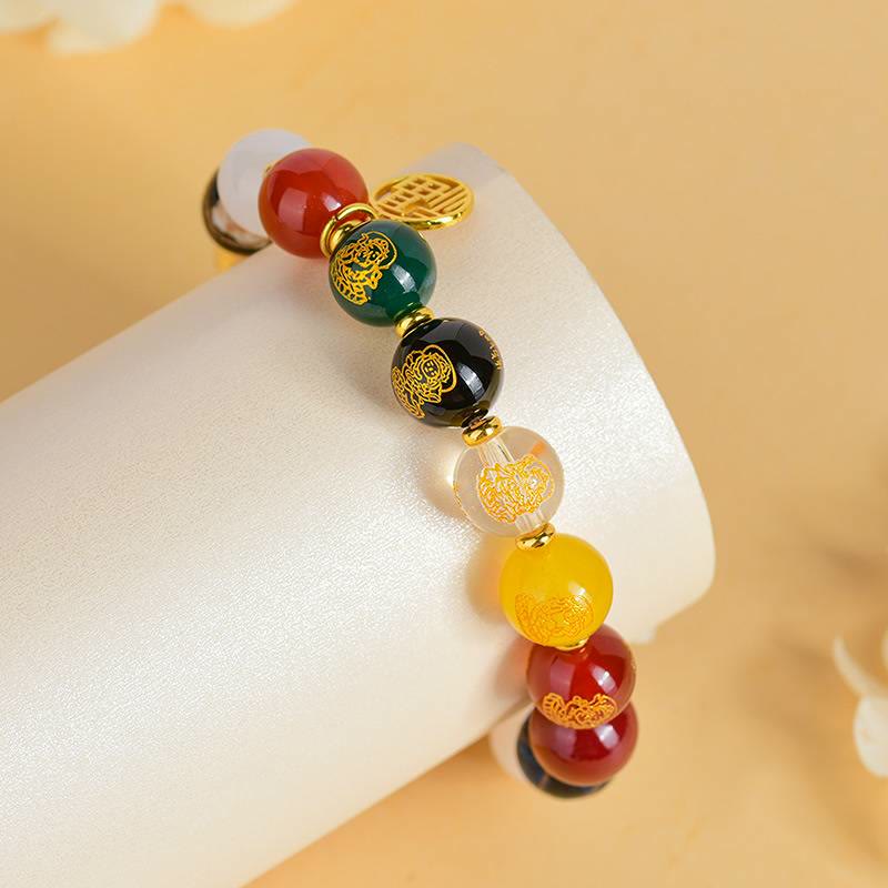 FuAttract Fortune Abundance & Blessing Agate Bead Five Wealth Gods Fu Character Bracelet - image 4