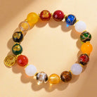 FuAttract Fortune Abundance & Blessing Agate Bead Five Wealth Gods Fu Character Bracelet - 6.3-7.1in/16-18cm - image 0