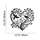 FuAttract Love Harmony & Growth Heart Shaped Tree Birds Metal Wall Decor Home Art Decor - Black - 15.75x15.19x0.04in/40x38.6x0.1cm - image 4