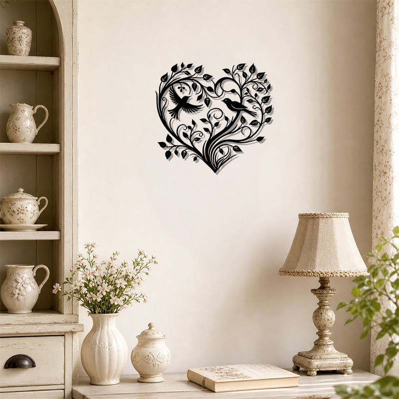 FuAttract Love Harmony & Growth Heart Shaped Tree Birds Metal Wall Decor Home Art Decor - image 8