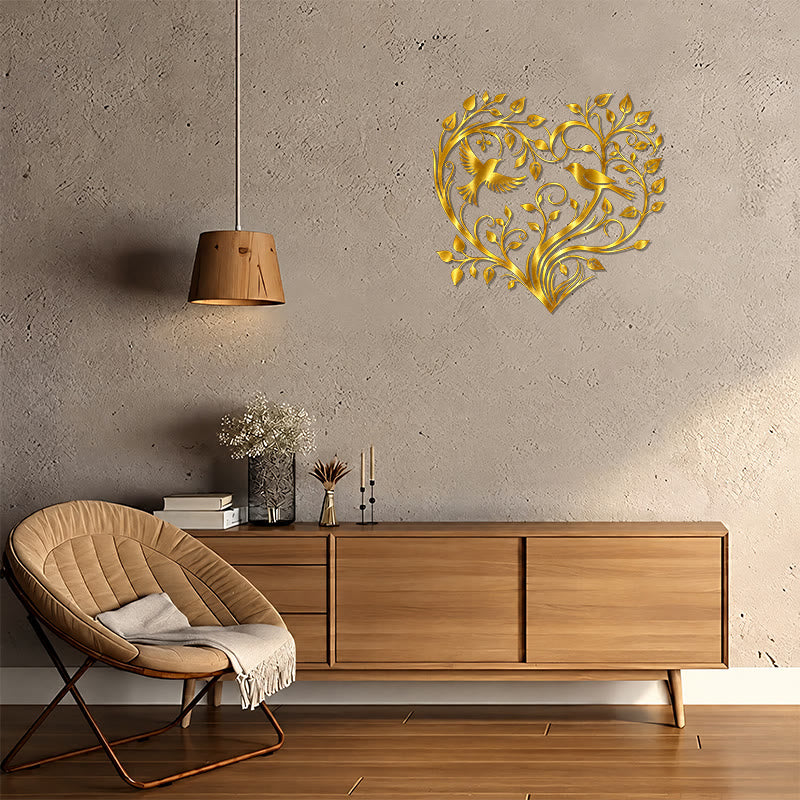 FuAttract Love Harmony & Growth Heart Shaped Tree Birds Metal Wall Decor Home Art Decor - image 10