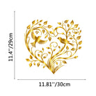 FuAttract Love Harmony & Growth Heart Shaped Tree Birds Metal Wall Decor Home Art Decor - Gold - 11.81x11.40x0.04in/30x29x0.1cm - image 12