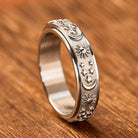 FuAtrract Hope & Guidance Sun Moon Star Spinning Celestial Stainless Steel Fidget Ring - Silver - US 12 - image 0