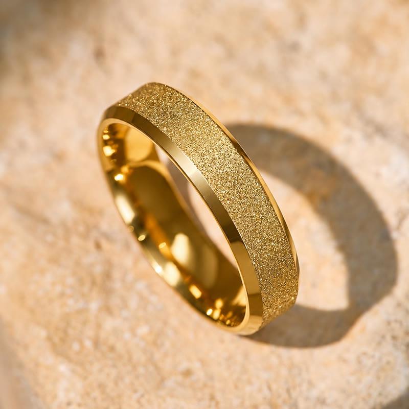 FuAtrract Strength & Protection Double Beveled Edge Matte Stainless Steel Ring  - image 2