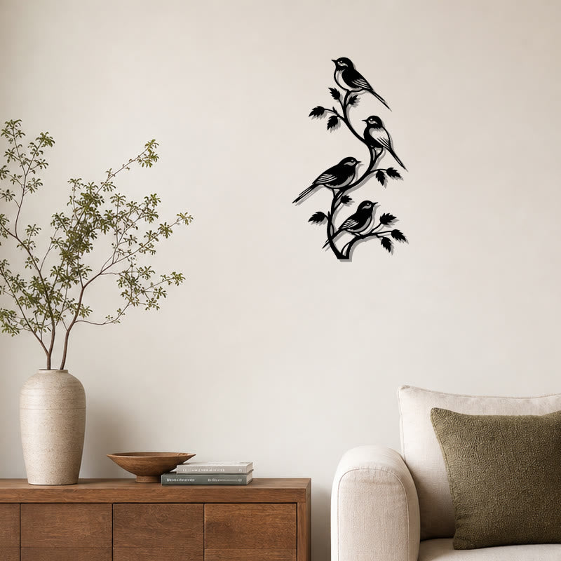 FuAttract Freedom Connection & Growth Four Birds on Branch Metal Wall Decor Home Art Decor - image 8