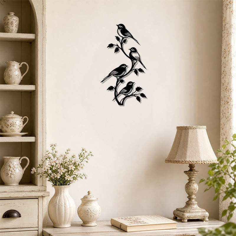FuAttract Freedom Connection & Growth Four Birds on Branch Metal Wall Decor Home Art Decor - image 9