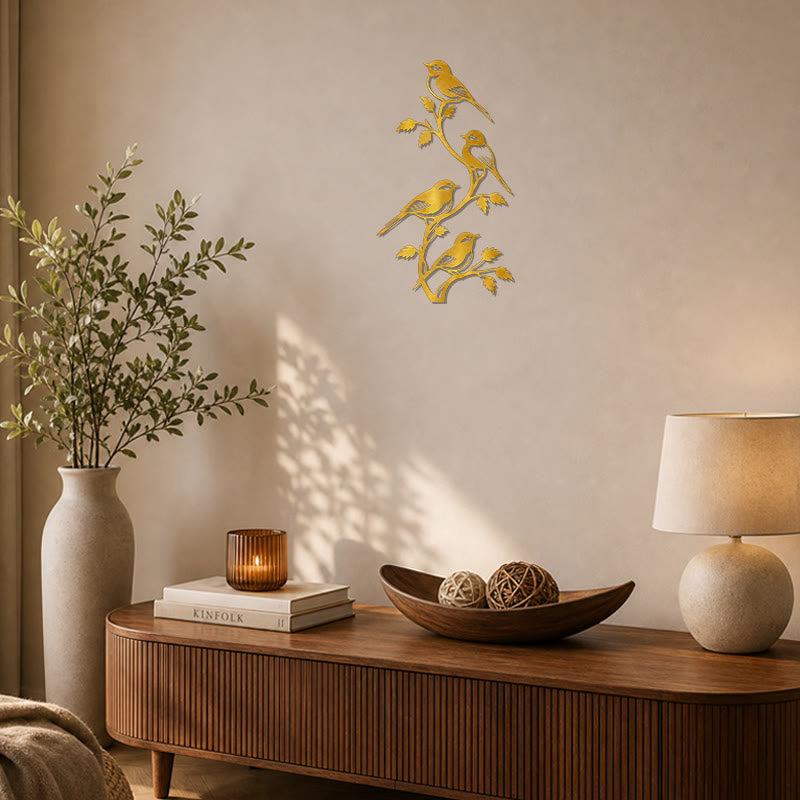 FuAttract Freedom Connection & Growth Four Birds on Branch Metal Wall Decor Home Art Decor - image 12