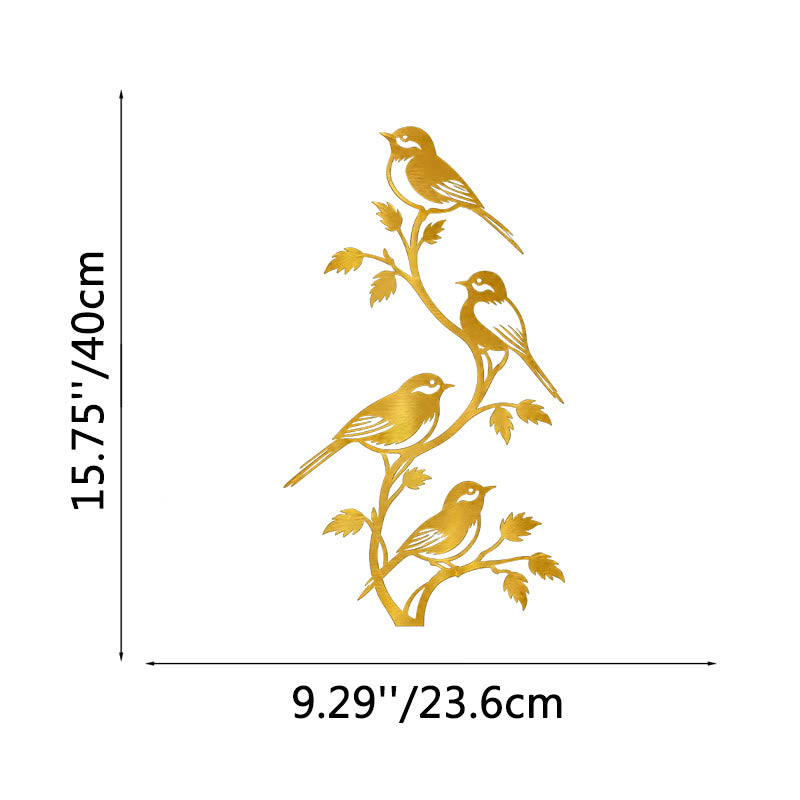 FuAttract Freedom Connection & Growth Four Birds on Branch Metal Wall Decor Home Art Decor - Gold - 9.29x15.75x0.04in/23.6x40x0.1cm - image 16