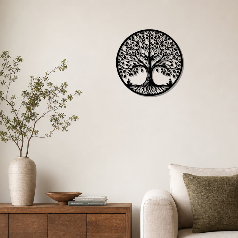 FuAttract Growth Wisdom & Inner Harmony Tree of Life Meditation Buddha Metal Wall Decor Home Art Decor - image 8