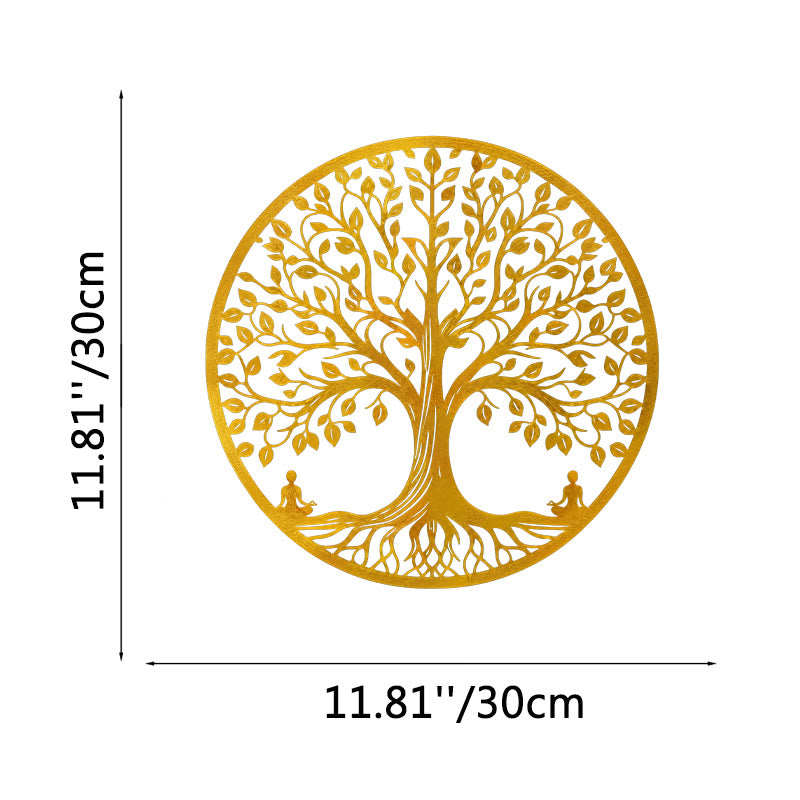 FuAttract Growth Wisdom & Inner Harmony Tree of Life Meditation Buddha Metal Wall Decor Home Art Decor - Gold - 11.81x11.81x0.04in/30x30x0.1cm - image 14