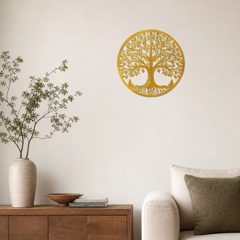 FuAttract Growth Wisdom & Inner Harmony Tree of Life Meditation Buddha Metal Wall Decor Home Art Decor - image 20