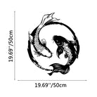 FuAttract Balance Prosperity & Connection Yin Yang Double Koi Fish Metal Wall Decor Home Art Decor - Black - 19.69x19.69x0.04in/50x50x0.1cm - image 7