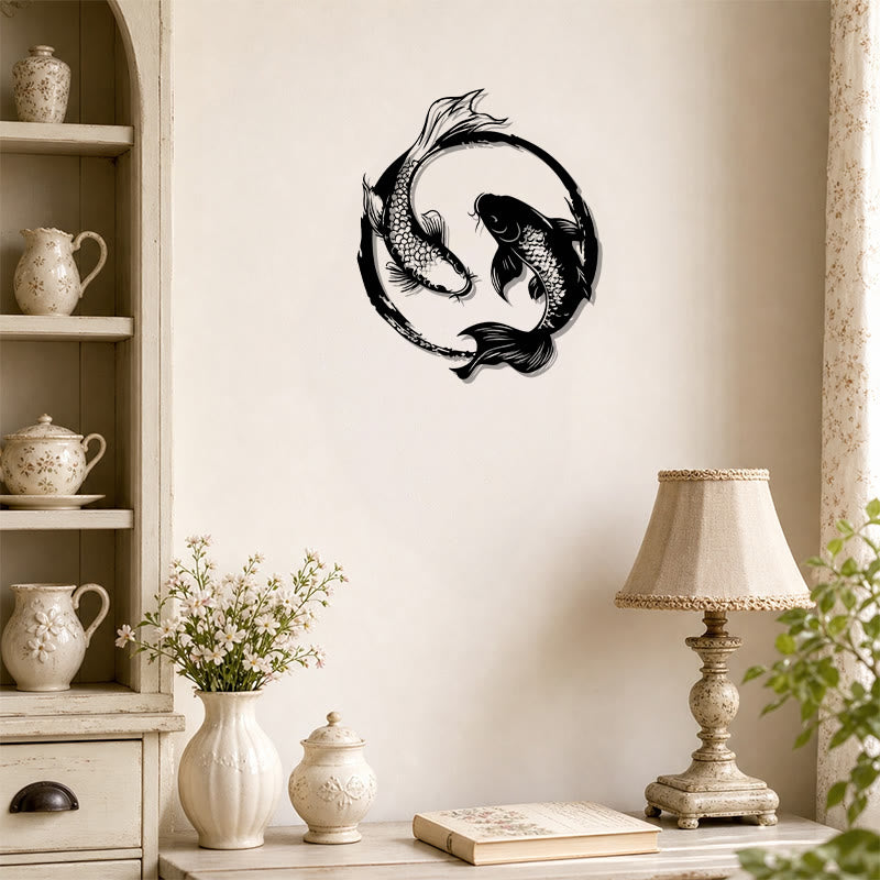 FuAttract Balance Prosperity & Connection Yin Yang Double Koi Fish Metal Wall Decor Home Art Decor - image 9