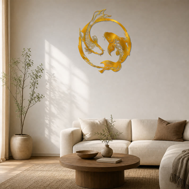 FuAttract Balance Prosperity & Connection Yin Yang Double Koi Fish Metal Wall Decor Home Art Decor - image 12