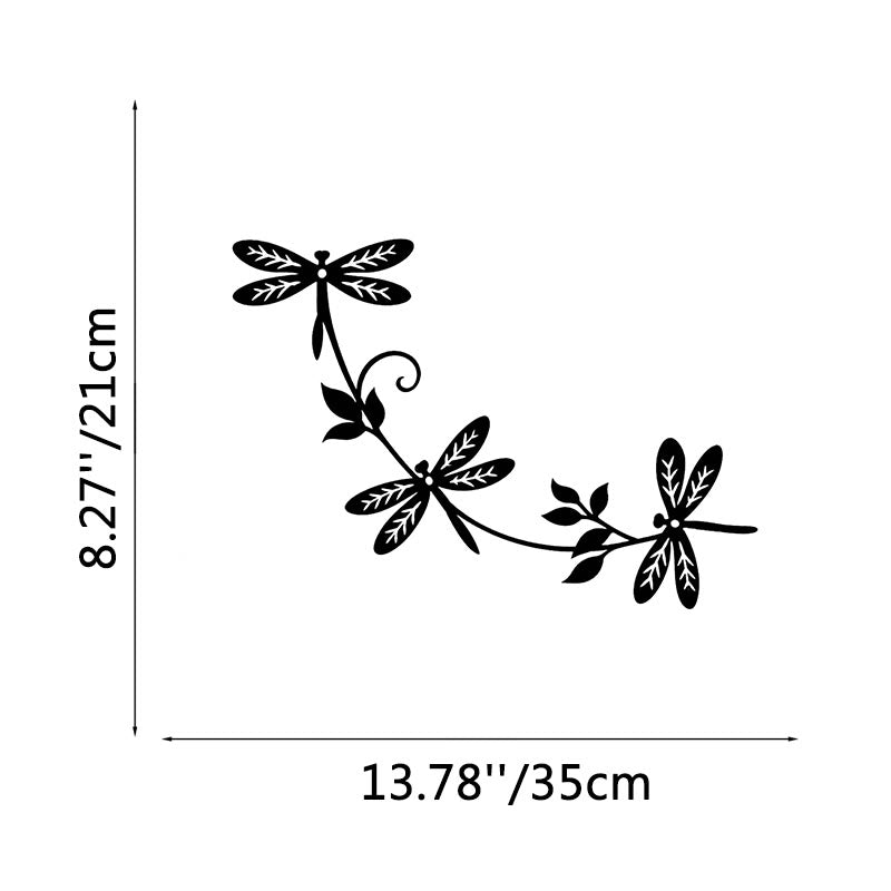 FuAttract Transformation Renewal & Freedom Dragonfly Metal Wall Decor Home Art Decor - Black - 13.78x8.27x0.04in/35x21x0.1cm - image 3