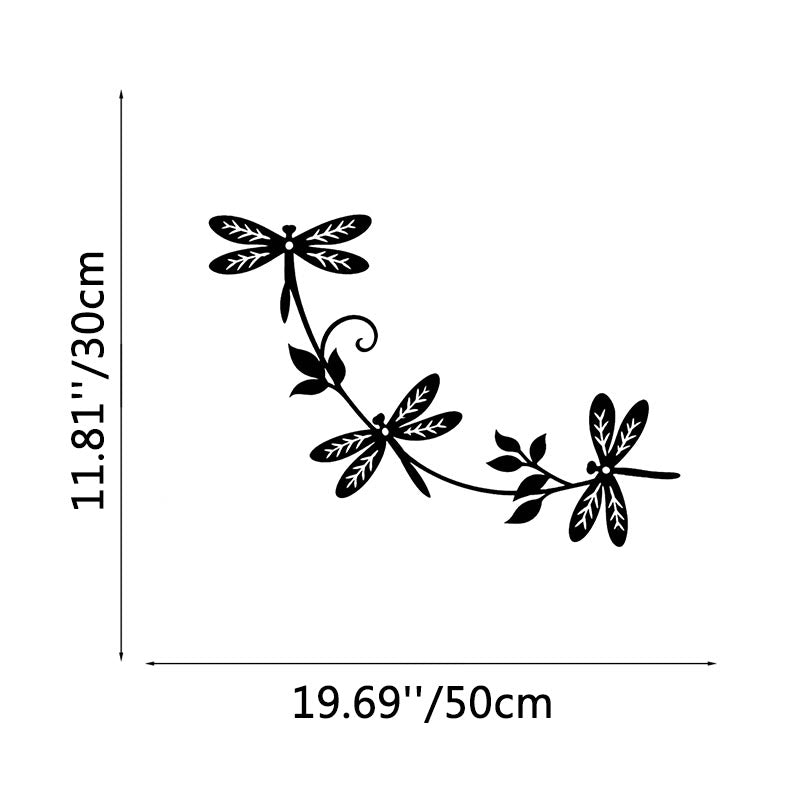 FuAttract Transformation Renewal & Freedom Dragonfly Metal Wall Decor Home Art Decor - Black - 19.69x11.81x0.04in/50x30x0.1cm - image 5