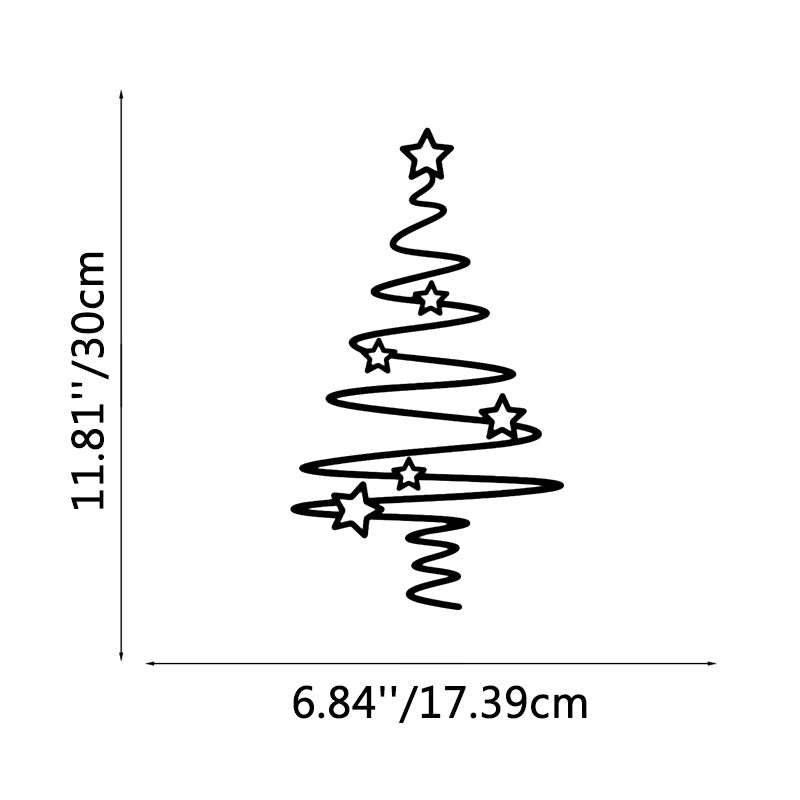 FuAttract Hope Joy & Creativity Christmas Tree Metal Wall Decor Home Art Decor - Black - 6.84x11.81x0.04in/17.39x30x0.1cm - image 5