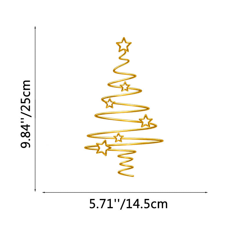 FuAttract Hope Joy & Creativity Christmas Tree Metal Wall Decor Home Art Decor - Gold - 5.71x9.84x0.04in/14.5x25x0.1cm - image 15