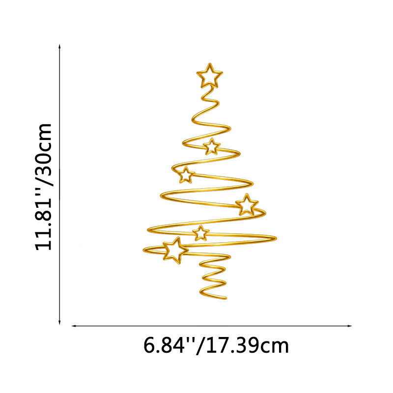 FuAttract Hope Joy & Creativity Christmas Tree Metal Wall Decor Home Art Decor - Gold - 6.84x11.81x0.04in/17.39x30x0.1cm - image 16