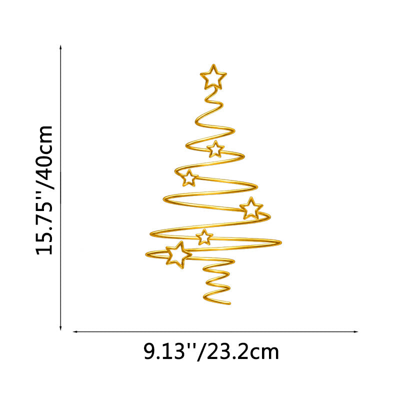 FuAttract Hope Joy & Creativity Christmas Tree Metal Wall Decor Home Art Decor - Gold - 9.13x15.75x0.04in/23.2x40x0.1cm - image 18