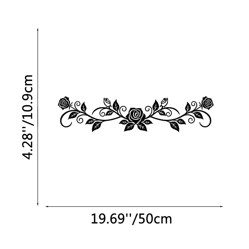 FuAttract Elegance Romance & Flourishing Rose Metal Wall Decor Home Art Decor - Black - 19.69x4.28x0.04in/50x10.9x0.1cm - image 5