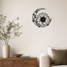 FuAttract Positivity Hope & Renewal Sunflower Crescent Moon Metal Wall Decor Home Art Decor - image 0