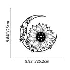 FuAttract Positivity Hope & Renewal Sunflower Crescent Moon Metal Wall Decor Home Art Decor - Black - 9.84x9.92x0.04in/25x25.2x0.1cm - image 3