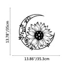FuAttract Positivity Hope & Renewal Sunflower Crescent Moon Metal Wall Decor Home Art Decor - Black - 13.78x13.86x0.04in/35x35.3x0.1cm - image 5