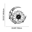 FuAttract Positivity Hope & Renewal Sunflower Crescent Moon Metal Wall Decor Home Art Decor - Black - 19.53x19.69x0.04in/49.6x50x0.1cm - image 7