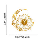 FuAttract Positivity Hope & Renewal Sunflower Crescent Moon Metal Wall Decor Home Art Decor - Gold - 9.84x9.92x0.04in/25x25.2x0.1cm - image 13