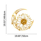 FuAttract Positivity Hope & Renewal Sunflower Crescent Moon Metal Wall Decor Home Art Decor - Gold - 19.53x19.69x0.04in/49.6x50x0.1cm - image 17