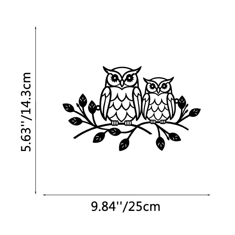 FuAttract Wisdom Connection & Protection Owl Metal Wall Decor Home Art Decor - Black - 9.84x5.63x0.04in/25x14.3x0.1cm - image 3