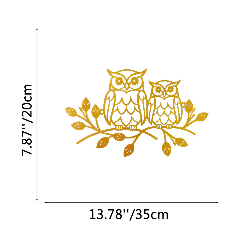 FuAttract Wisdom Connection & Protection Owl Metal Wall Decor Home Art Decor - Gold - 13.78x7.87x0.04in/35x20x0.1cm - image 15