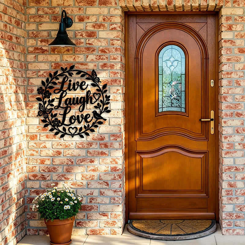FuAttract Positivity Joy & Happiness Live Laugh Love Metal Wall Decor Home Art Decor - image 1