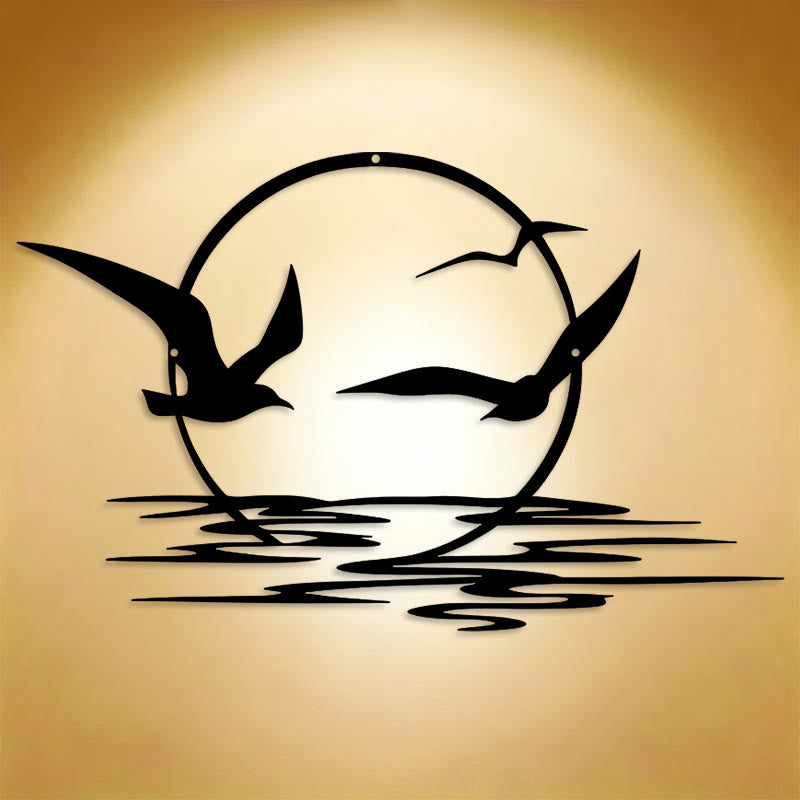 FuAttract Freedom Hope & New Beginnings Sun Seagulls Metal Wall Decor Home Art Decor - image 0