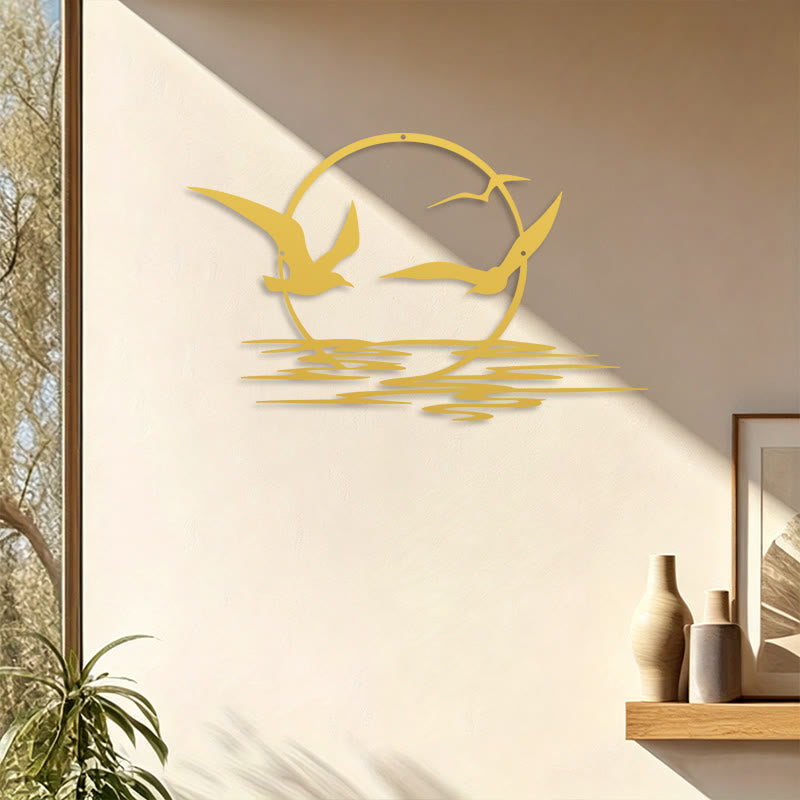 FuAttract Freedom Hope & New Beginnings Sun Seagulls Metal Wall Decor Home Art Decor - image 12