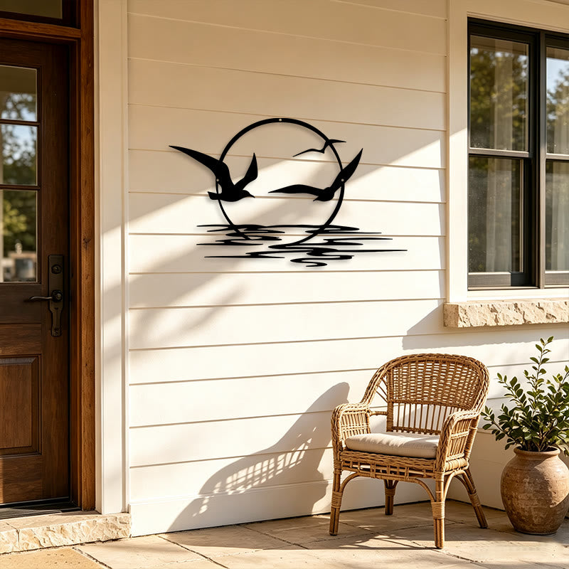 FuAttract Freedom Hope & New Beginnings Sun Seagulls Metal Wall Decor Home Art Decor - image 9