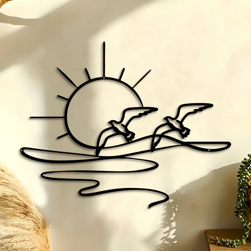 FuAttract Freedom Hope & Serenity Seagulls Sunrise Metal Wall Decor Home Art Decor - image 0