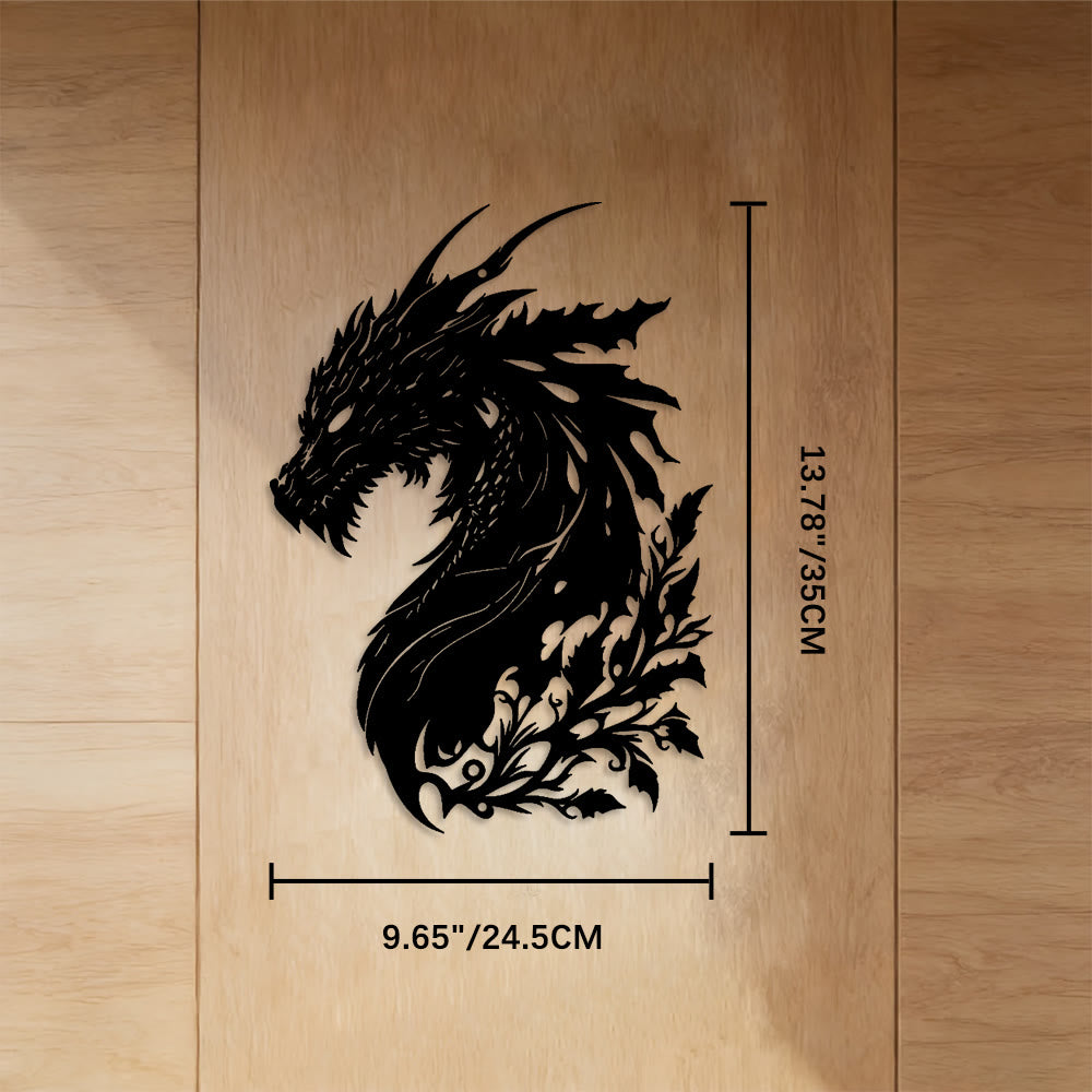 FuAttract Strength Wisdom & Protection Chinese Dragon Metal Wall Decor Home Art Decor - Black - 9.65"*13.78"*0.04"/24.5*35*0.1cm - image 4