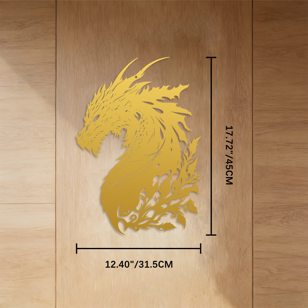 FuAttract Strength Wisdom & Protection Chinese Dragon Metal Wall Decor Home Art Decor - Gold - 12.40"*17.72"*0.04"/31.5*45*0.1cm - image 17