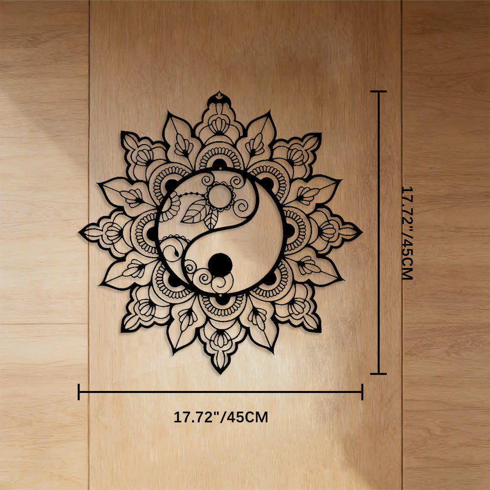 FuAttract Balance Clarity & Spiritual Growth Yin Yang Mandala Metal Wall Decor Home Art Decor - Black - 17.72"*17.72"*0.04"/45*45*0.1cm - image 7